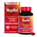 MegaRed Antarctic Krill Oil 750mg, Omega 3 Acid Acid Supplement, Ultra Concentrat EPA & DHA Softgels, Antioksydant Astaxanthina, Heart Health Supplement with No Fish Oil Aftersmast, 80ct