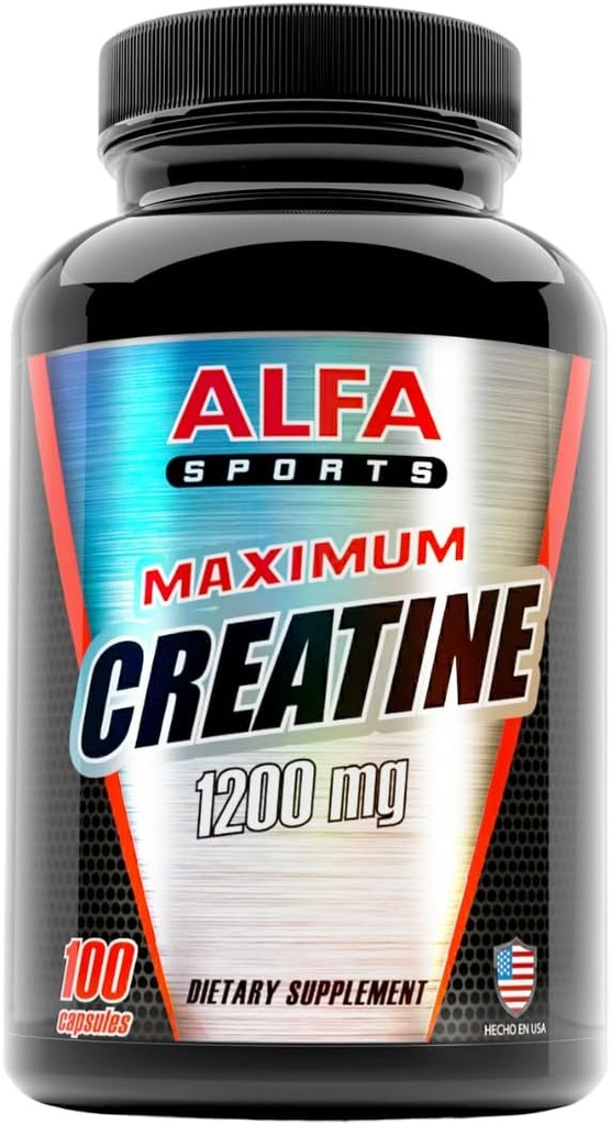 ALFA VITAMINS Maksymalne jednowodzian kreatyny 1200 Mg 100 Kapsułki. Masa mięśniowa - wzrost mięśni - po treningu odzyskiwania. Zmniejsza działanie kwasu mlekowego