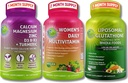 Wegański Bone & Immune Support Bundle - Liposomal Glutathione 500 mg z Organic Whole Foods + Women 's Daily Multivitamine with Iron & Plant- Based Calcium, Magnezu, D3, K2, Cynk i Turmeric