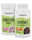 NaturalSlim Digestive Health Bundle - Good Flora & Helpzymes - Pothent Probiotics & Powerful Digestive Enzymes for Better trawienie & Absorption of Food Nutricents Adrenated by Frank Suarez