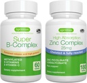 Super B- Complex + Cynk Complex Wegan Bundle, Metylowany Trwały Release B Complex + 25 mg Chelated Pikolinian cynku i Bisglicynian z miedzi, przez Igennus