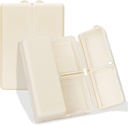 FYT Codzienne Pill Organizator, 7 Komory Przenośne Case [Folding Design] Podróże Pill Box do kieszeni torebki do przechowywania witamin, Cod Liver Oil, Suplementy i Medicination- White