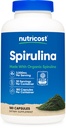 Nutricost Spirulina 3,000mg, 180 Kapsułki na 30 Sług - CCOF Certified Made with Organic Spirulina, Gluten Free, Wegetarianin
