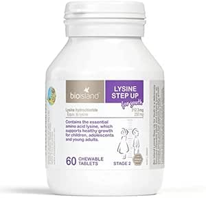 2 Zestaw Lizyny Bio Island Step Up dla młodzieży 60 Tabletki do żucia (Australia Import)