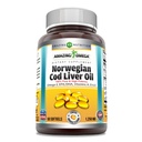 Amazing Omega Norwegian Cod Liver Oil 1250 Mg Softgels Supplement Equipment 124; Omega-3, EPA, DHA, Witamina A, Witamina D & Witamina E (Pomarańczowy Naczynie 124; 60 Hrabia)