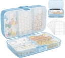 FYT Cotygodniowy Pill Organizator z etykiet, 8 Komory Podróże Codzienne Pill Case Airtight Moistureproof Big Pill Box trzymać witaminy, Olej rybny, Suplementy, Bawełna Swab i Bandages- Blue