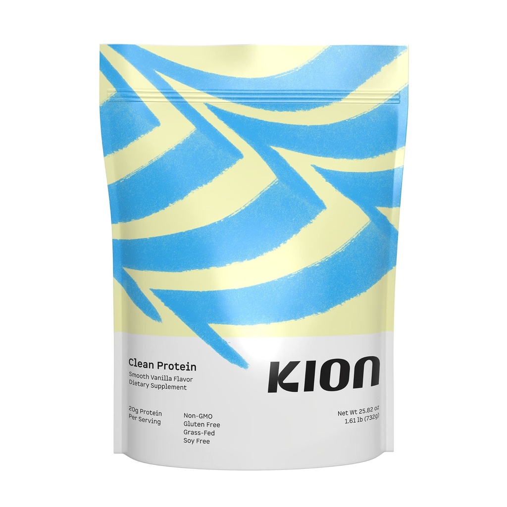 Kion czyste białko 124; Grass- Fed & Pasture- wychwycony ser izolacja białka proszku 124; Gładki Vanilla 124; 30 Służenie