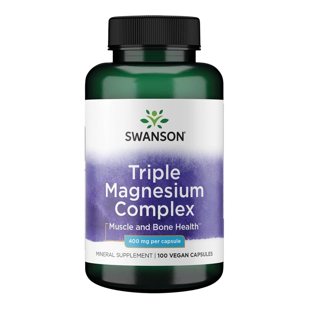 Swanson Triple Magnezu Complex - 100 kapsułek, 400mg każdy