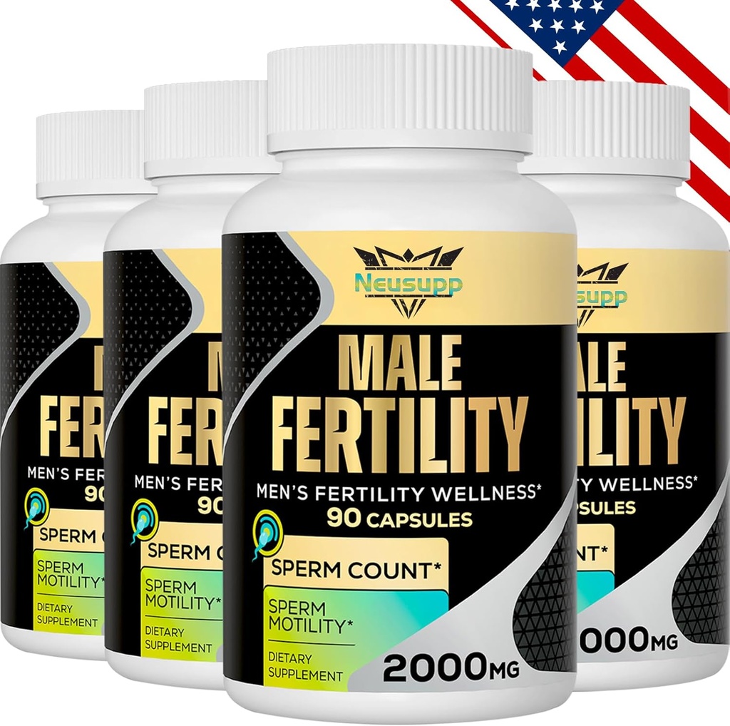 Suplementy płodności dla mężczyzn, mężczyzn Witaminy prenatalne -Optimal Sperm Count, Motility i Siła, 2000MG Mens Suplementy płodności z Maca Root, Zin & Folate do poczęcia - Opakowania 4