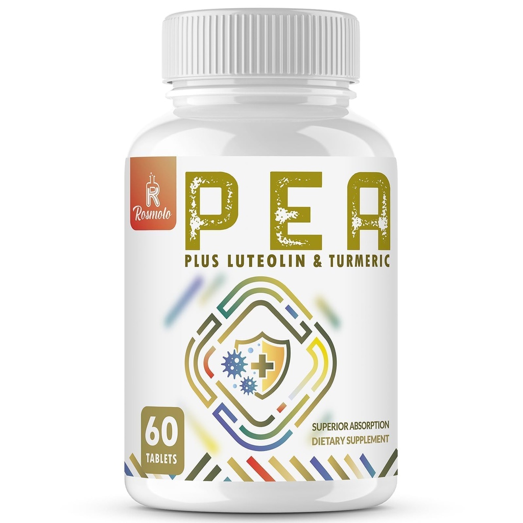 1500 MG Palmitoyletanolamid z luteoliną 98% & Turmeric, Wysoka absorpcja, Mikronizowany suplement Pea do zarządzania dyskomfortem - USA Made - 60 Tablets
