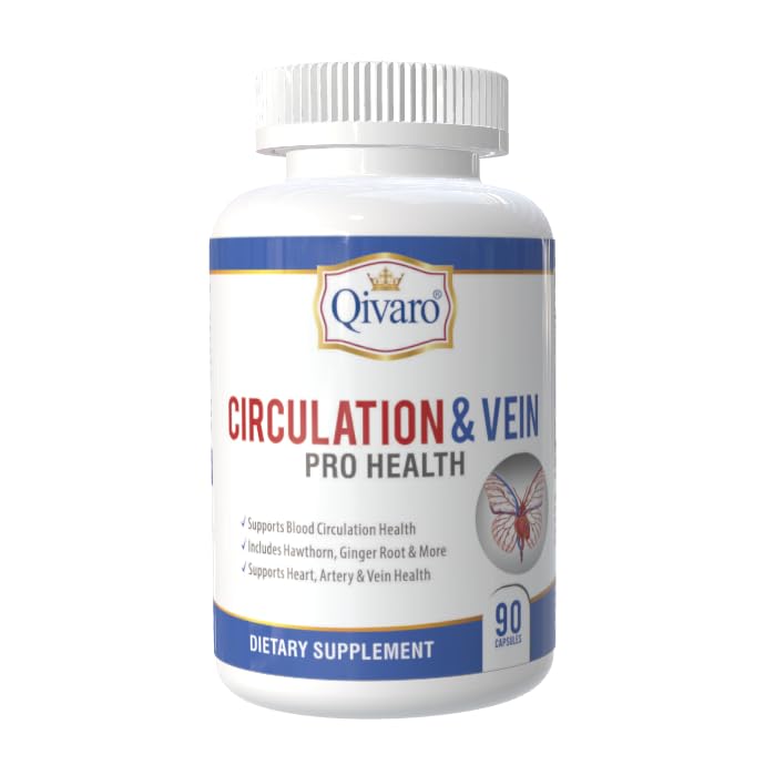 Circulation & Vein Pro Supplement - Zawiera Niacyna, L- Arginina, Ginger, Pepper Cayenne, Hawthorn & Diosmin - 90 kapsułki