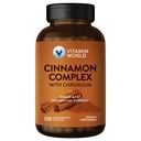 Witamina World Cynamon Complex z Chromem, 1000 mg Cynamon Suplementy z Chromem Wysokiej mocy dla zdrowego metabolizmu i ochrony przeciwutleniaczy, 120 Kapsułki, 2 Dostawa Miesiąc, Gluten Free