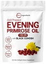 Micro Składniki Wieczorne Primrose Oil 1300mg Per Serving, 240 Softgels 124; Wzmocnione z 40mg Black Cohosh Extract, Cold Pressed - 10% Aktywny GLA, Non-GMO, No Gluten, Łatwy do połykania