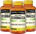 MASON NATURAL Echinacea, Wzmacniacz układu immunologicznego, wspomaga ogólne zdrowie, suplement ziołowy, 60 kapsułek (opakowanie po 3)