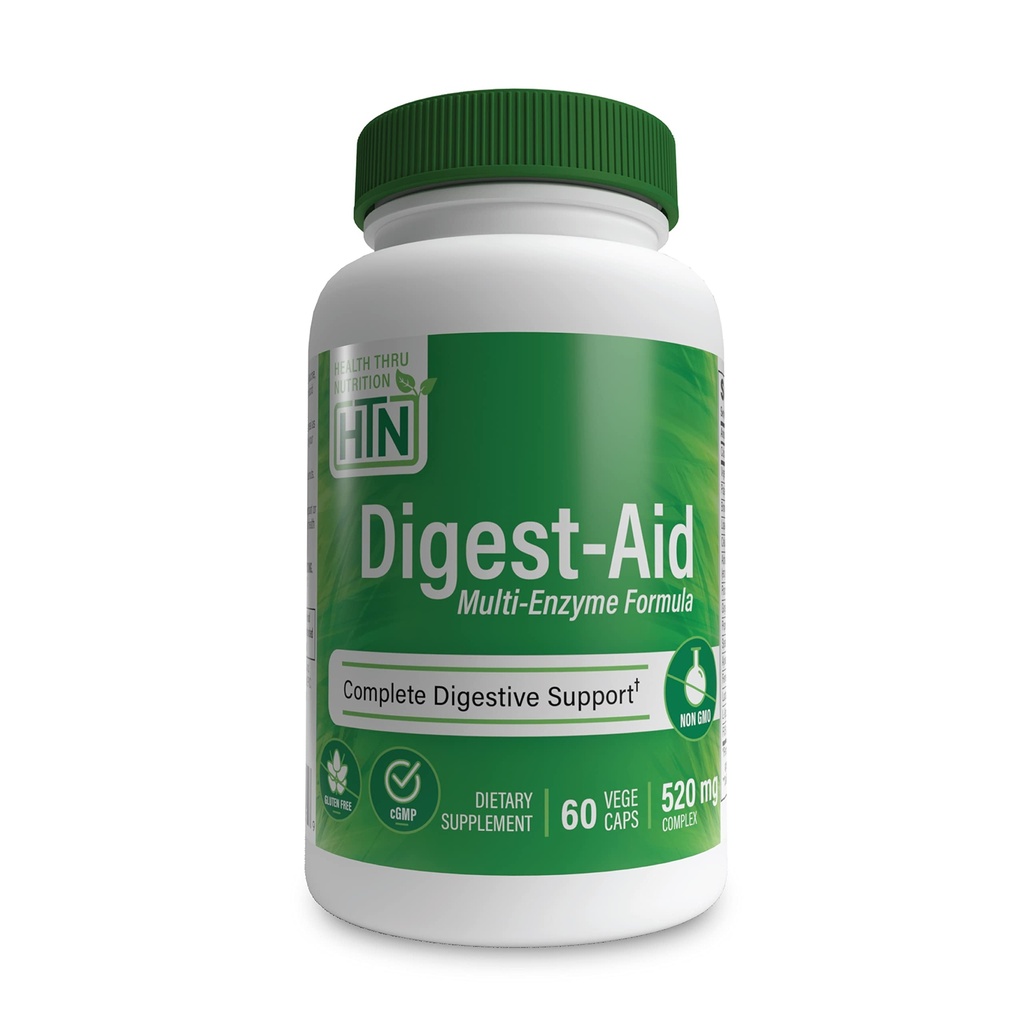 Digest- Aid Assistance 124; Complete Digestive Enzym Formula z Prei Probiotic Assistance 124; Disesting & Nutricent Absorption Support Assistance 124; Fast Assistance Discomfort Relief Assistance 124; Non-GMO Assistant 124; by Health Thru Nutrition (Pack of 60)