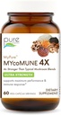 MycoMune 4X Organic Mushroom Supplement - Reishi, Lion 's Mane, Cordyceps, Chaga, Shiitake, Maitake dla układu immunologicznego, Stres bojowy, Build Energy by Pure Essence - 60 Caps