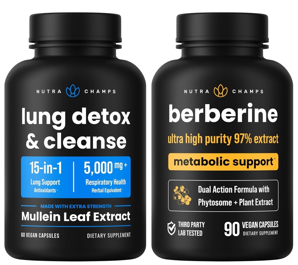 Kompletne wsparcie dla układu oddechowego i metabolizmu: Lung Cleanse & Berberine Duo