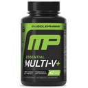 Muscle Pharm Essentials Multi- V +, Athlete 's Multi- Witamina, Zwiększona energia, Wydajność i zdrowie immunologiczne, Codziennie Multivitamin dla mężczyzn i kobiet z minerałami Plus Probiotyki, 90 Tabletki, 30 Służenie