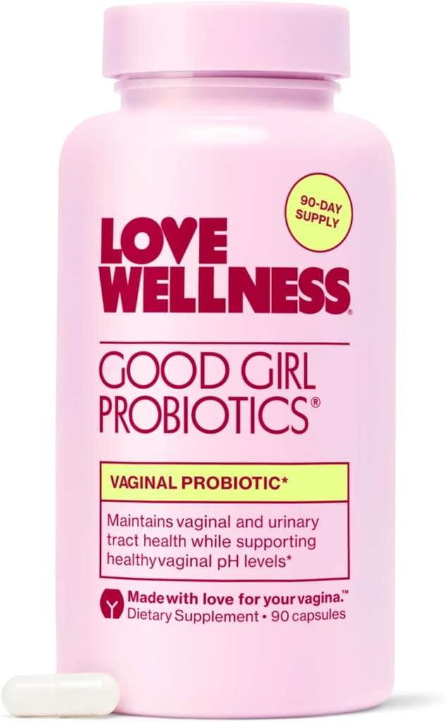 Love Wellness Good Girl Probiotyka 124; Kobiece zdrowie pochwy i pH Suplement równowagi 124; 9-Szczeliny Probiotyk dla Traktu moczowego, Yeast, Odor & Immune Support 124; Bez glutenu 124; 90 CT, 90- Day Supply