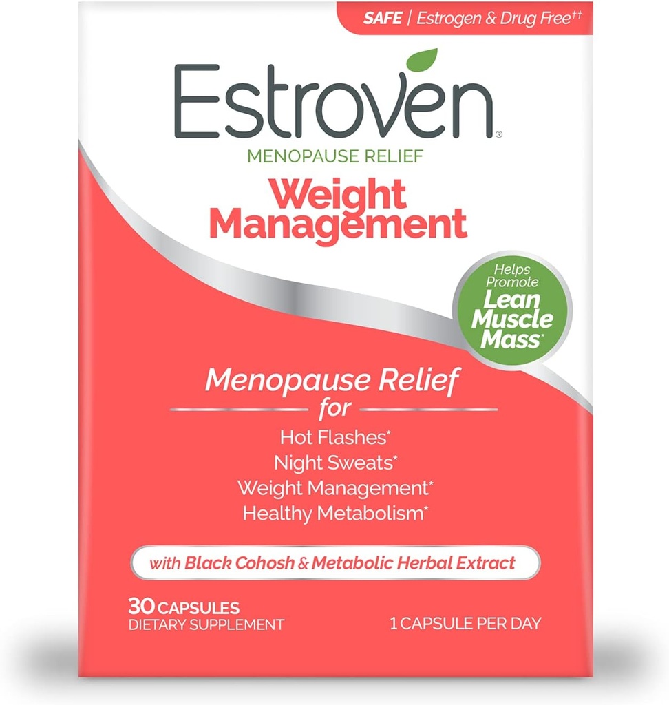Estroven Menopauza Relief Weight Management 60 & 30 Count Clinically Proven Manage Weight Hot Flash Nocne poty
