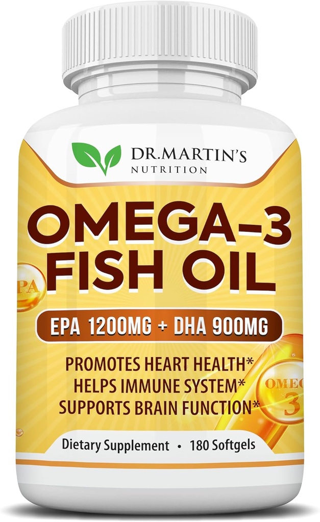 Omega 3 Fish Oil 3750mg Triple Strength 124; EPA 1200mg + DHA 900mg Fatty Acids 124; Fish Oil Omega 3 Supplement Agregates 124; Promotes Healthy Heart, Immune System, Eyes, Skin & Brain Function
