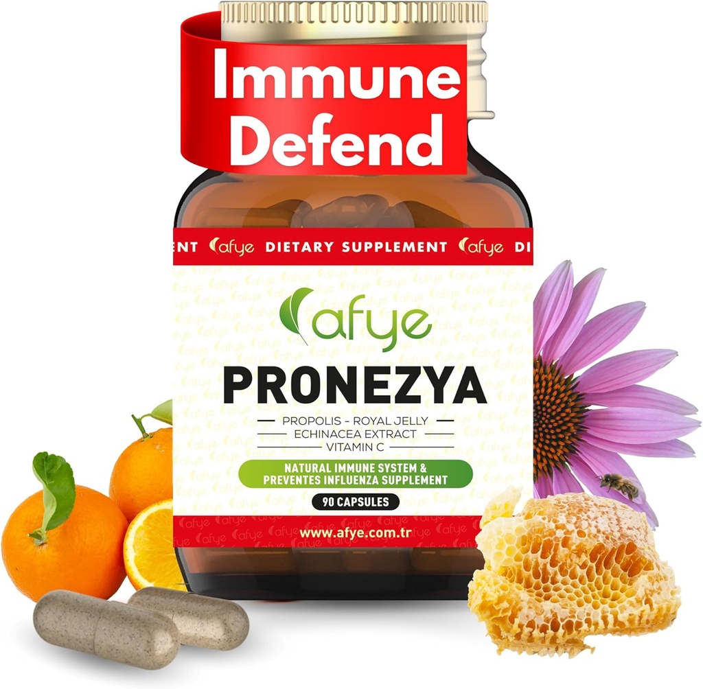 Suplement do systemu immunologicznego - Naturalny Mieszanka Propolis, Królewska galaretka, Echinacea & Witamina C - Poprawia zdrowie Plant - oparte 90 Kapsułki (Opakowanie 1)