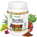 MacroLife Naturals MacroMeal Wegan Czekoladowy Białko w proszku Superfood Greens Probiotyka + Fiber, Immune Energy Digestive Daily Essentials for Wolny od Gluteny - 23.8oz (15 Servings) Czekolada