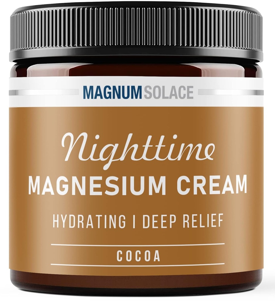 Krem magnezowy - Nocny balsam magnezowy - Stosować do nóg, pośladków, ramion lub klatki piersiowej - Topical Magnezu chloride - USA Made and Safe for Kids (Cocoa)