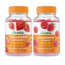 Żywy Kolagen i Witamina C + Magnez, Gummies Bundle - Great Desting, Suplement witaminy, Gluten Free, GMO Free, Gummy do żucia
