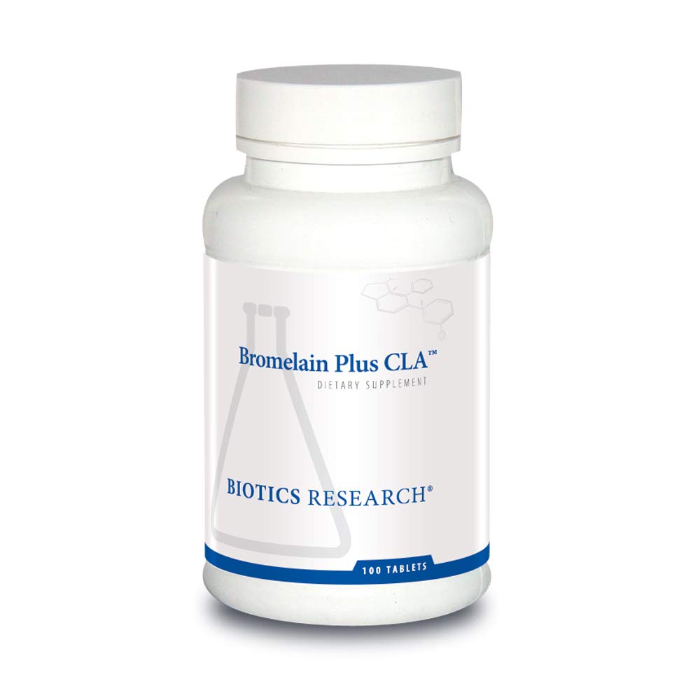 Biotics Research Bromelain Plus CLA Dostawy Bromelain i Papain, Zapewnia dodatkowe wsparcie enzymatyczne, Wsparcie Muscular Comfort 100 Tablets