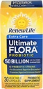Renew Life Extra Care Digestive Probiotic Kapsułki, 50 Miliard CFU Gwarantowane, Codzienne Suplement Wspiera Immune, Digestive, oddechowe Zdrowie (1), L. Rhamnosus GG, Dairy, Soy i Gluten- Free, 30 Count