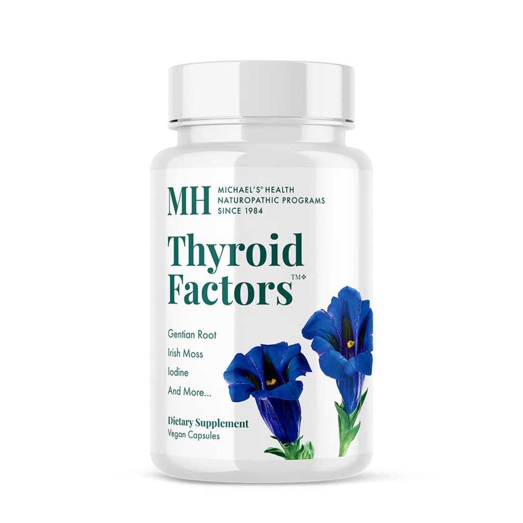 MICHAEL 's Health Naturopathic Programs Thyroid Factors - 90 Vegan Capsules - Nutrigents for Production of Thyroid Hormones - Kosher - 30 Servings