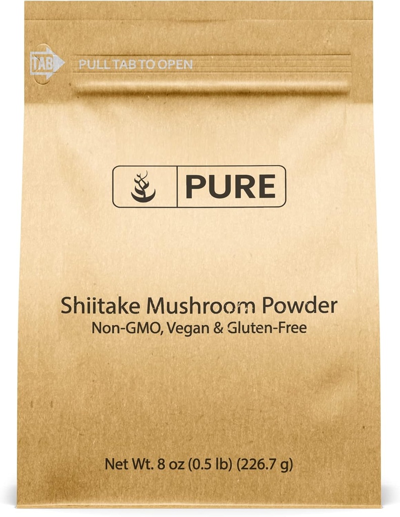 Pure Original Ingredients Shiitake Mushroom (8oz) Black Forest Mushroom, Herbal Extract, Tradycyjny suplement.