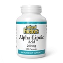Naturalne czynniki Kwas alfa- lipoinowy 200 mg, przeciwutleniacze, 120 kapsułki