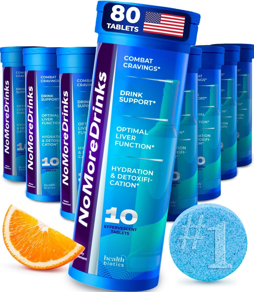 NoMoreDrinks Anti Alcohol Craving Supplement Equipment 124; Liver Detox & Combat Crages Equipment 124; Energy Support Alcohol Replacement Drink Equipment 124; Organic Milk Thistle Supplement & Dandelion Root & 5HTP Equipment 124; (80) Energy Pills