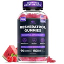 SKUTECZNY NUTRA Resveratrol Gummies 1500mg XI124; Supplement Supplement for Antioksydant Support, Immunitety, Heart Health, and Brain Function XI124; 45- Day Supply, Natural Berry Flavor, Made in USA (90 Count)