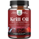 Kryl Omega 3 Fish Oil Softgels - skoncentrowany kryl EPA & DHA Fish Oil Omega 3 Suplement dla kobiet i mężczyzn do wsparcia immunologicznego, Zdrowy mózg i zdrowie serca - Suplement beztłuszczowych kwasów tłuszczowych - 30