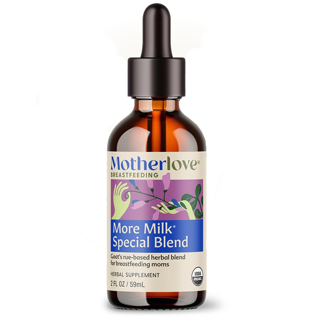 Macierzysta Więcej Mieszanka specjalna mleka (2 Ounce Tincture) Herbal Lactation Supplement w / Rue kozła do budowy tkanki piersi i wsparcia dostaw mleka piersi - USDA Certified Organic, Wegan, Kosher, Soy- Free