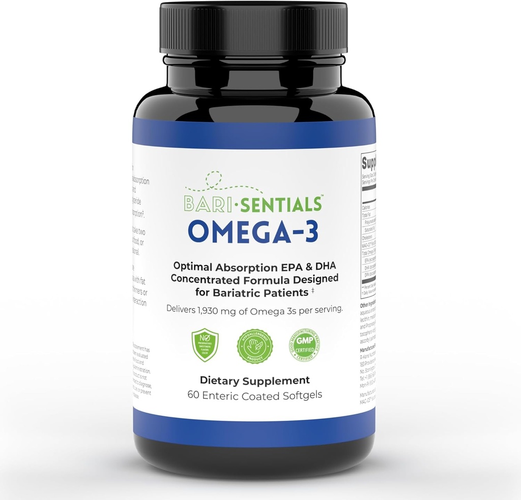 R- Kane Nutritionals Barisentials Omega-3 Suplement - 1.930mg EPA & DHA na usług- Zaprojektowany dla pacjentów w wieku barier- Wysoka absorpcja MAG- 03 Technologia - 60 Softgels Powłoszonych (1- Supply Month)