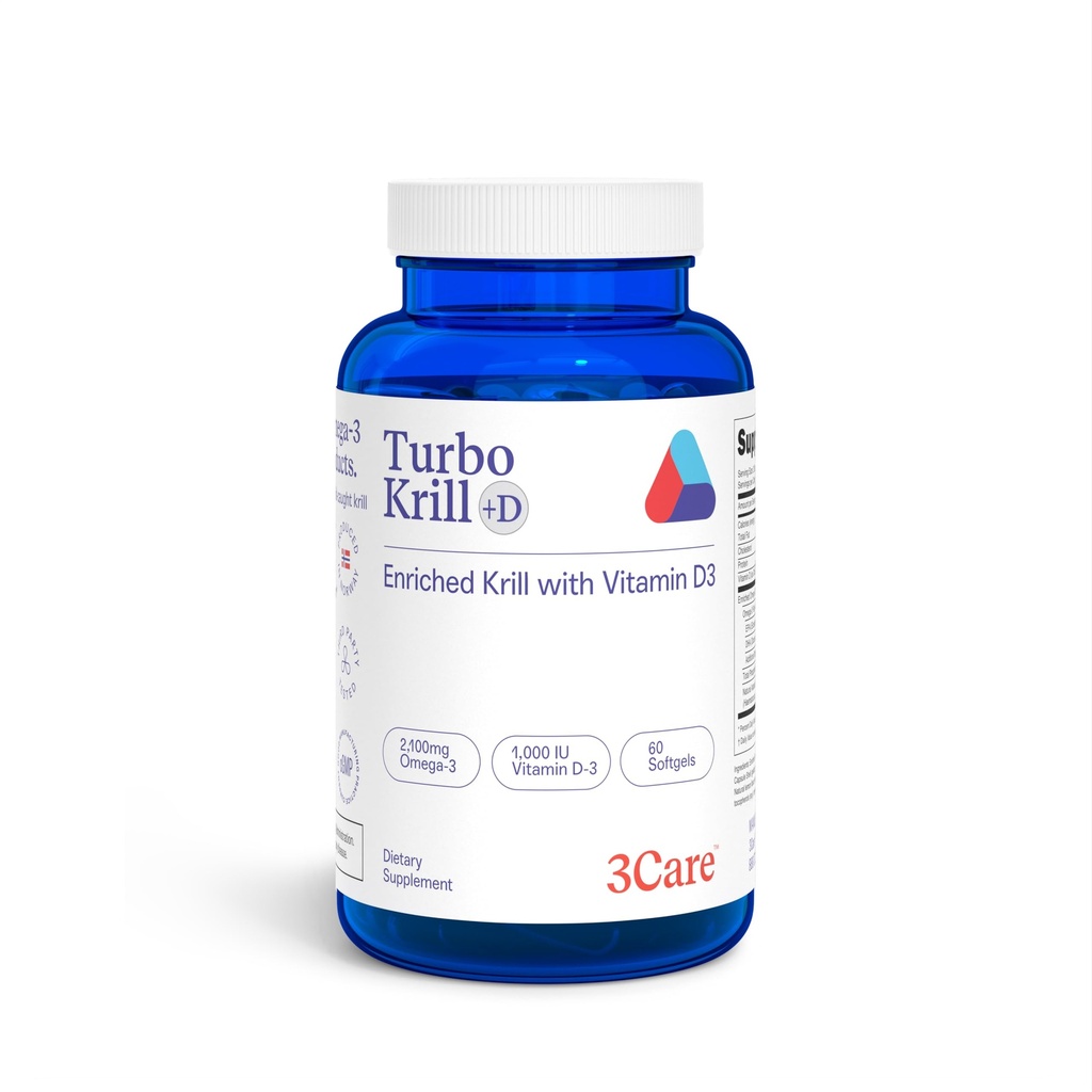 Turbo Krill 2100mg [wysoki koncentrat] Krill Oil Plus 600 j.m. Witamina D Omega 3 Suplement 60 Liczenie softgeli