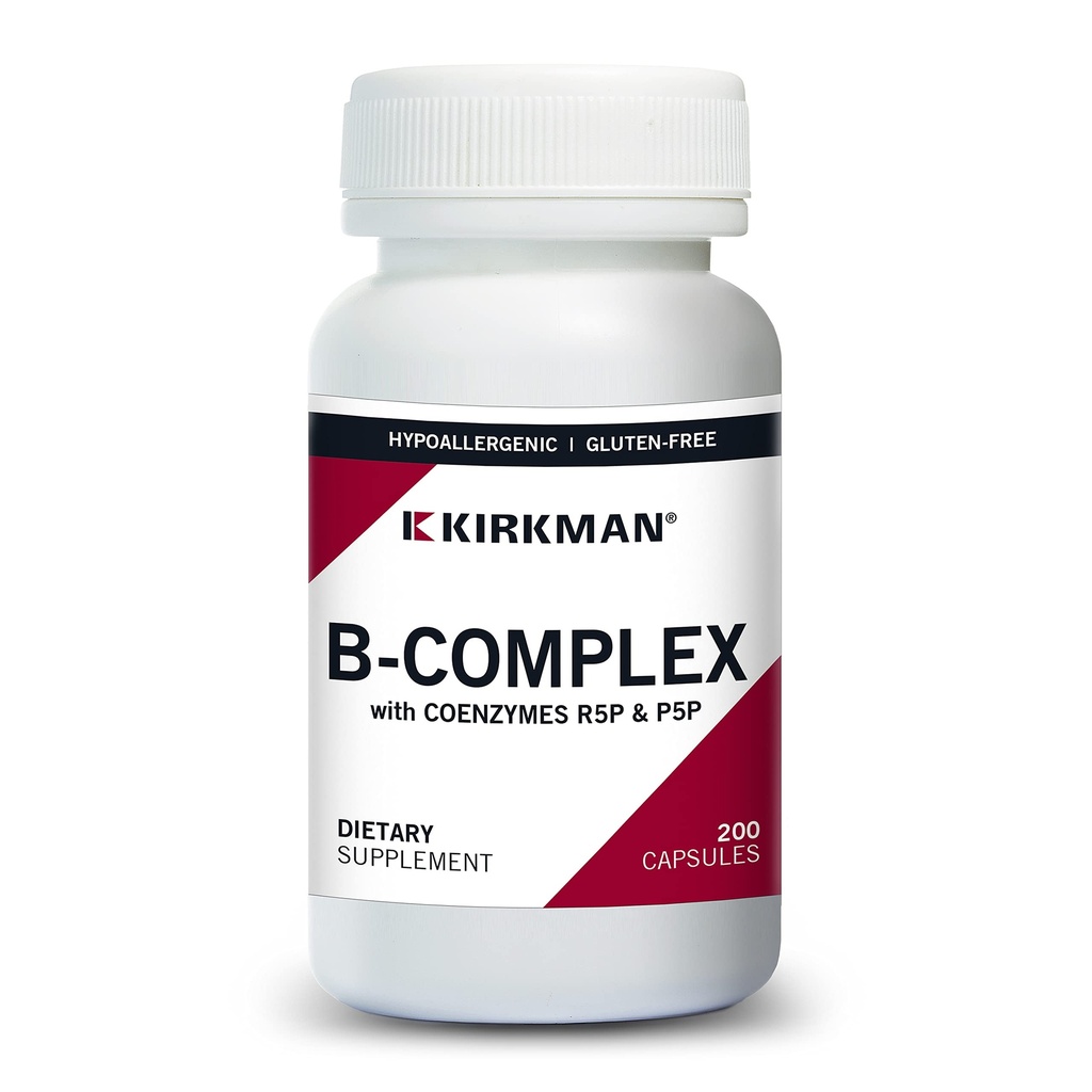 Kirkman B- Complex z CoEnzymes R5P & P5P - hipoalergiczne - 200 Kapsułki wegetariańskie