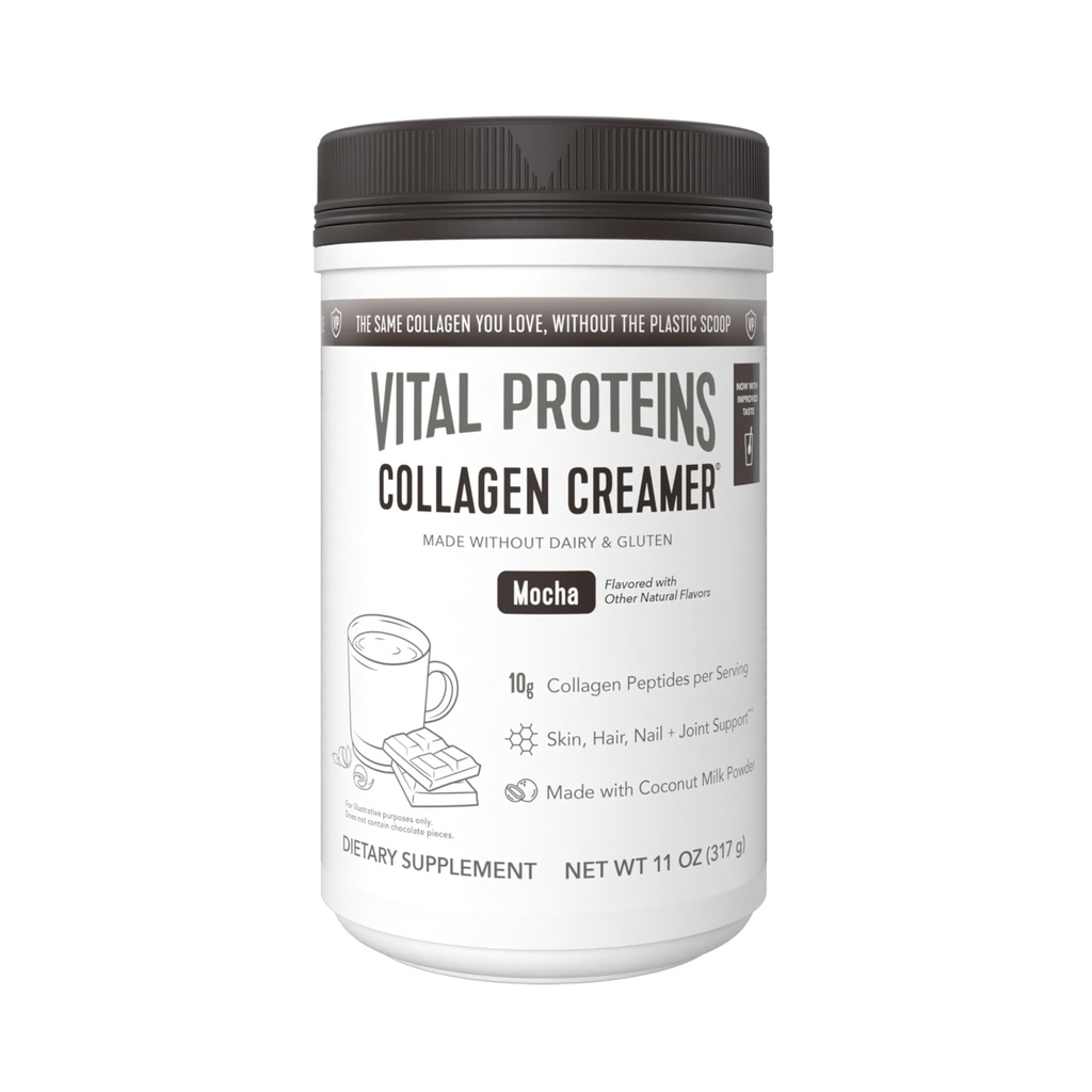 Vital Proteins Collagen Peptydes Proszek - Mocha Creamer kawy do włosów, skóry i paznokci Wsparcie, 11.2 Oz