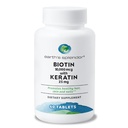 Ziemski splendor Biotin 10,000 µg + Keratyna 25mg, Promuje zdrowe włosy, silne paznokcie i wsparcie skóry, 60- Day Supply