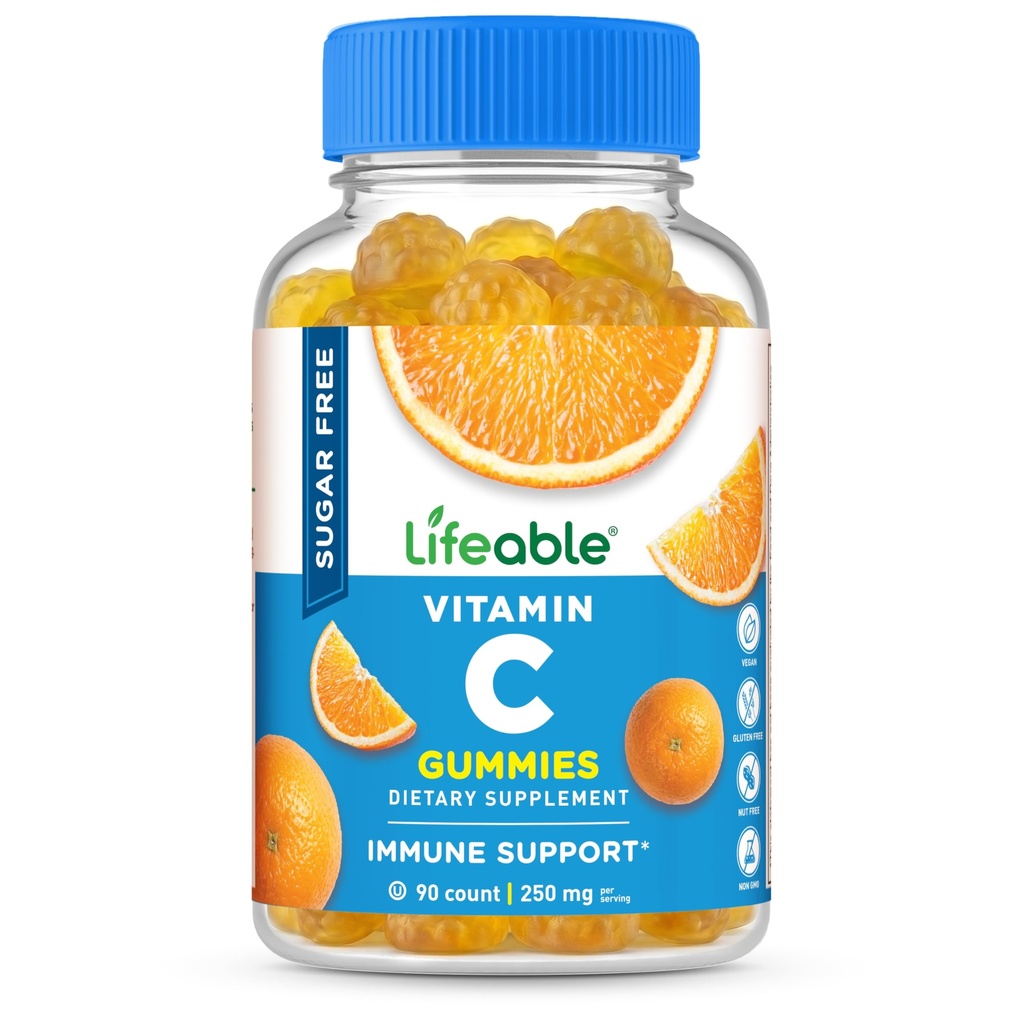 Witamina C - 250 mg - Great Desting Natural Flavor Gummy Supplement - Wegetariańskie GMO-Free Chewable Vitamin - dla immunologicznego wsparcia - dla dorosłych - 90 Gummies