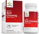 Terry Natural HRG80 Red Ginseng męska moc - krążenie krwi & Endurance Supplement - Suplement diety z Ginseng & Cynk - Suplement ziołowy do wsparcia energetycznego - 48 Kapsułki