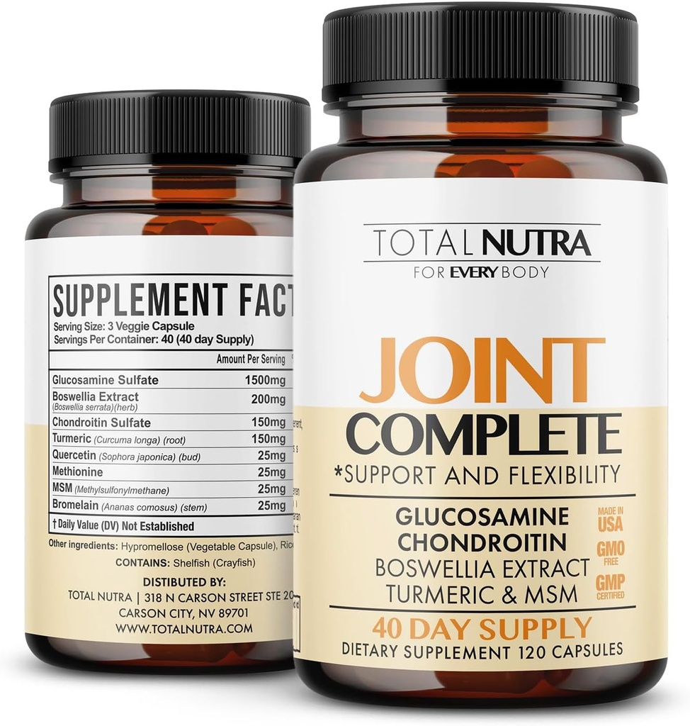 Glukozamina Chondroitin SM Turmeric 2100mg - Joint Complete Capsules, Advanced Strength Joint Support Supplement for Dorothy Hands Back Knee Mobilność - Bone & Joint Health Supplements for Men & Women