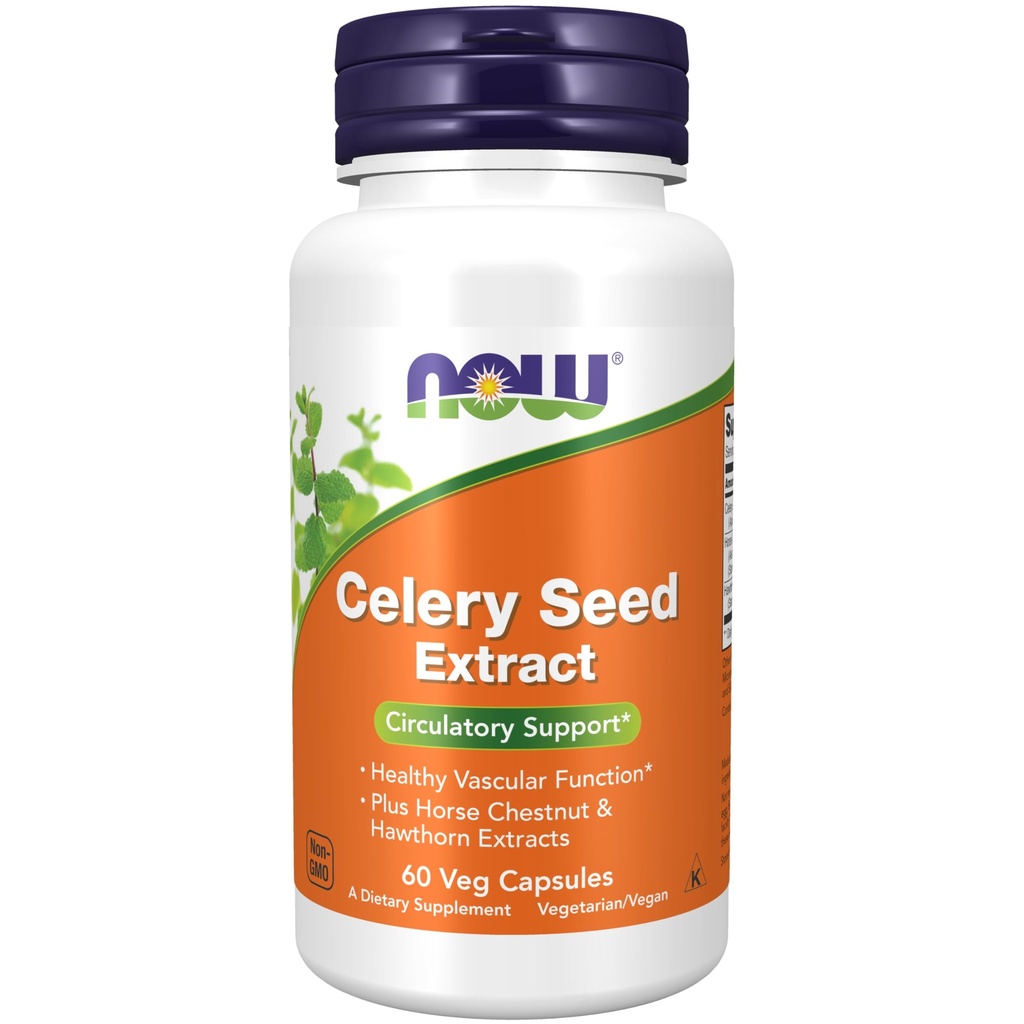 Teraz żywności Suplementy, Seler Seed Extract, plus Kasztany konia i Hawthorn Extracts, 60 Kapsułki Veg