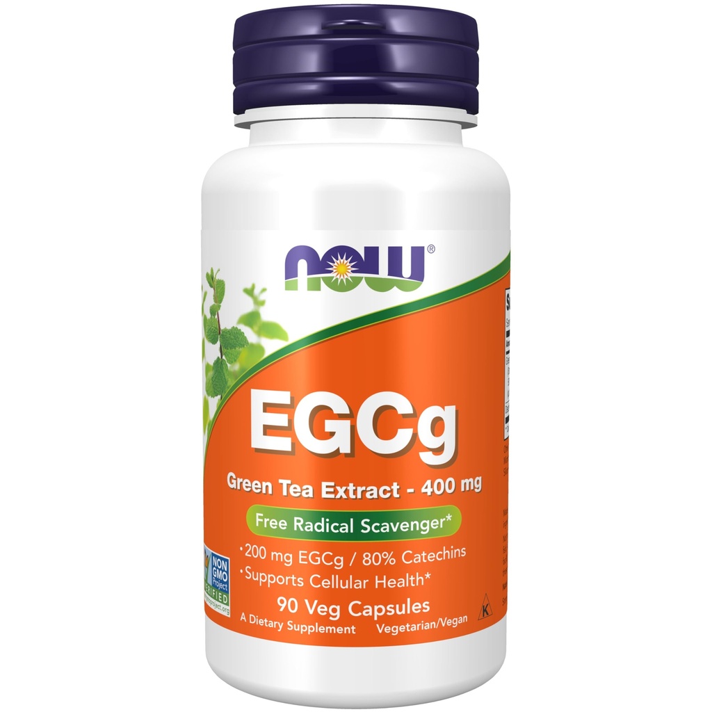 Teraz żywności Suplementy, EGCg Green Tea Extract 400 mg, Darmowe Radical Scavenger *, 90 Kapsułki Veg