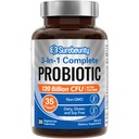 Probiotyki 120 Miliard CFU, Probiotyki dla mężczyzn i kobiet, Prebiotyki + Enzymy trawienne, Najwyższa potencja, 3- in-1 Kompletny Probiotyk, Wsparcie trawienne, 30 Czapki