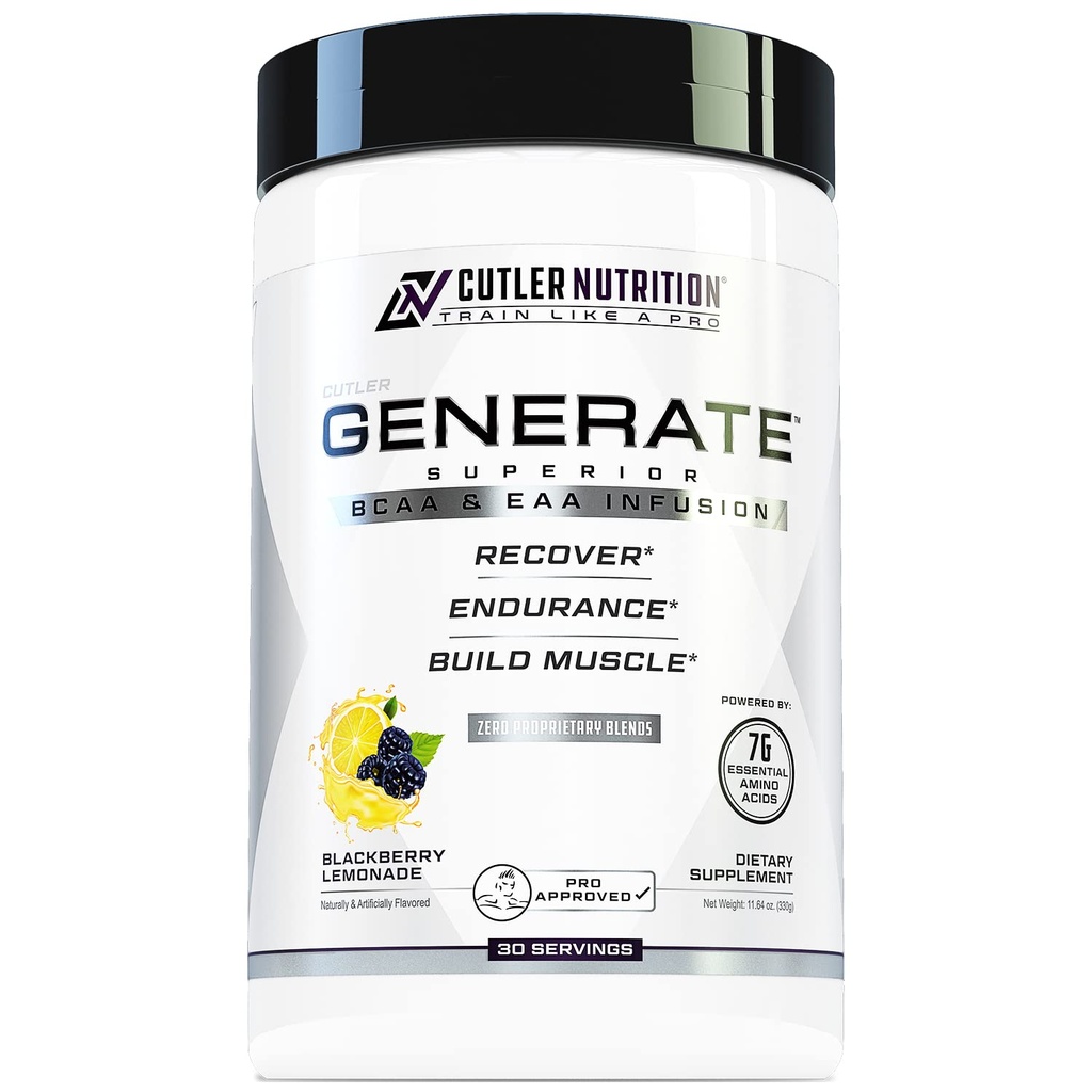 Generować EAA i BCAA proszek: Najlepszy post Workout Recovery Drink and Branched Chain Amino Acids Supplement with Essential Amino Acids, 5g BCAA, 2g EAA Recovery 124; BlackBerry Lemonade, 30 Służenia